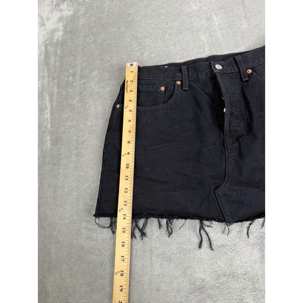 Levi's Denim Mini Skirt Women's Size 31 Black Button Fly - Picture 7 of 7